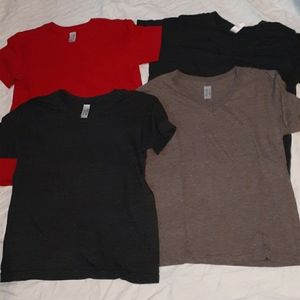 4 American Apparel Tshirts size 10.